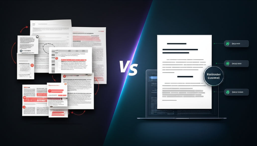 A detailed flowchart illustrating a 5-step prompt engineering process for content creation, showing iterative refinement and feedback loops.