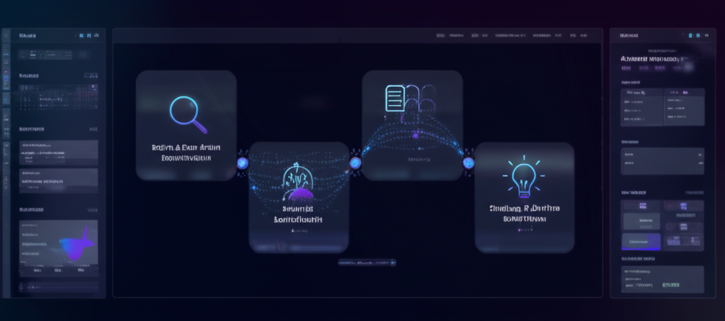 A flowchart illustrating the automated content creation workflow, starting from keyword research, through AI content generation, human editing, SEO optimization, and publishing.