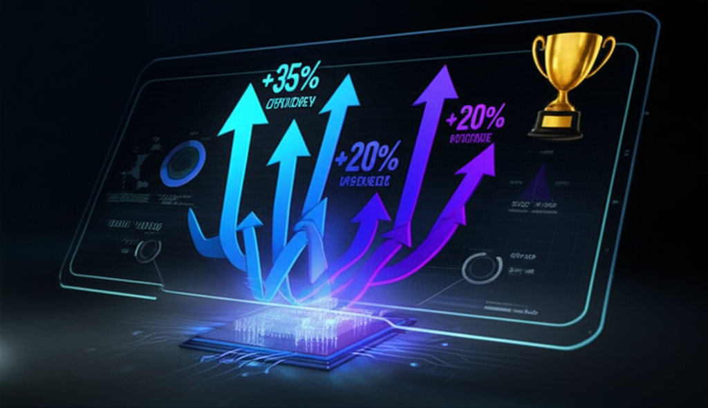 A graph showing increased productivity and faster decision-making after implementing AI information summarization tools