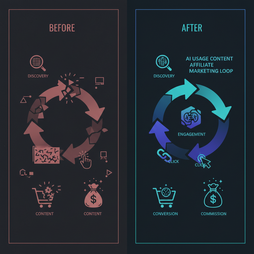 A comparative chart showing different AI tools with their respective affiliate commission rates and program structures.