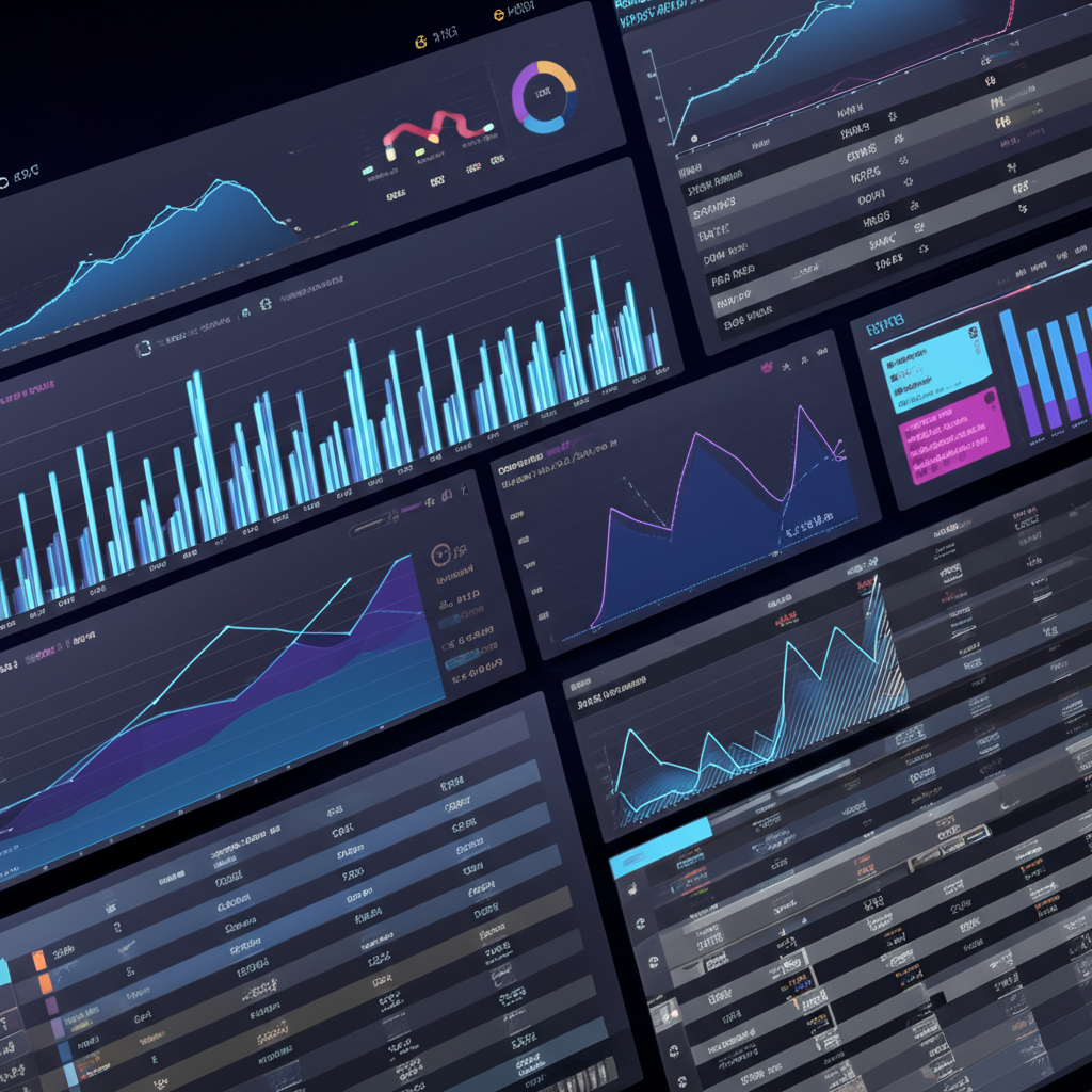 A complex Excel dashboard with charts and integrated data