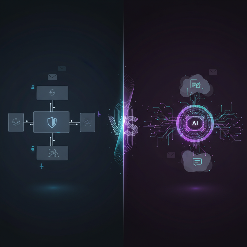 A padlock icon overlaid on a network diagram, symbolizing secure data flow and system optimization.