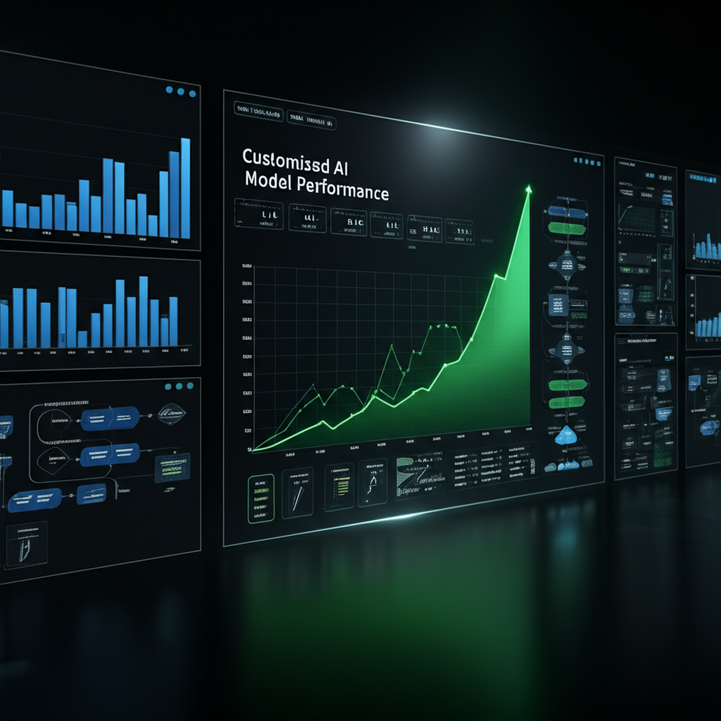 기업 맞춤형 AI 모델의 필요성과 비즈니스 가치를 시각적으로 강조하는 그래픽