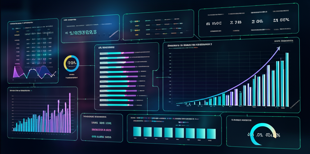 Executive discussing AI strategy with data governance framework diagram in background