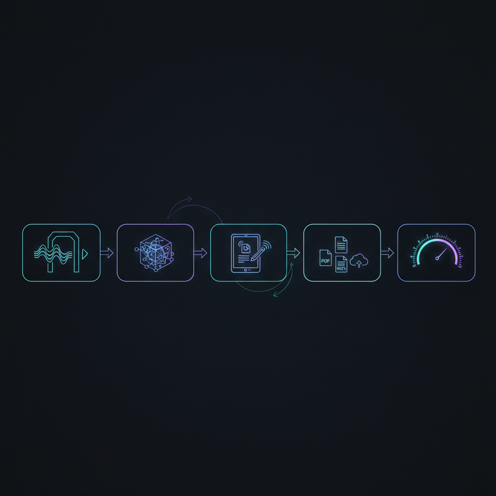 A comparison chart showing three distinct AI tool logos (e.g., ClovaNote, Google Recorder, Vrew) with checkmarks and crosses under various feature categories.