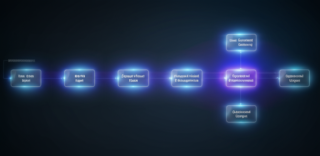 A diverse group of executives in a modern boardroom collaborating, with a digital overlay showing strategic AI integration roadmaps and goal setting.