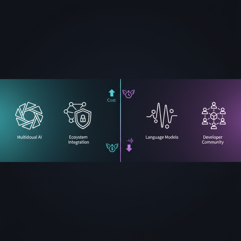Side-by-side comparison chart of Google AI Studio and ChatGPT features