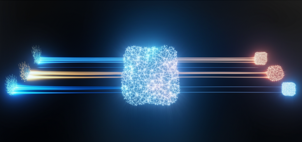 An infographic comparing three different LLM optimization techniques: quantization, pruning, and knowledge distillation, showing their impact on model size, speed, and accuracy.