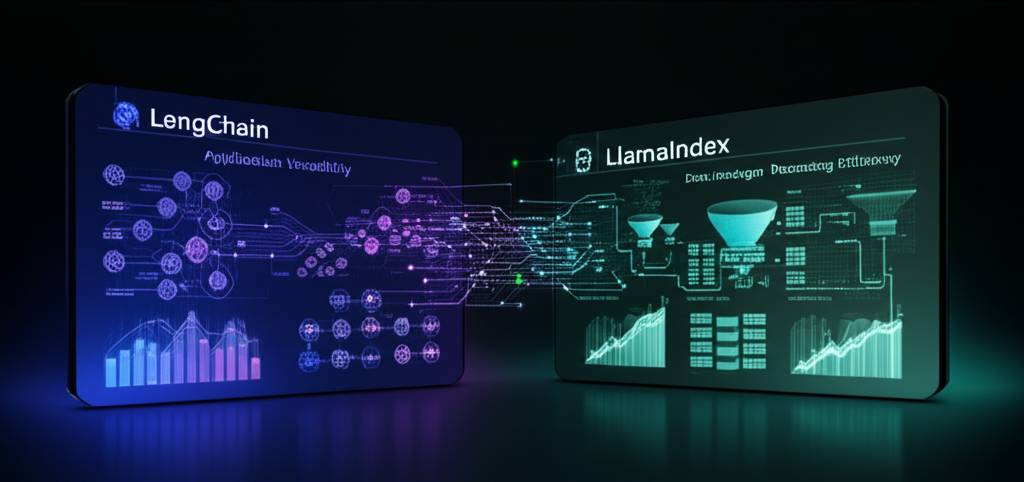 A flowchart comparing different open-source LLM, vector database, and framework options, highlighting their interconnections and trade-offs.