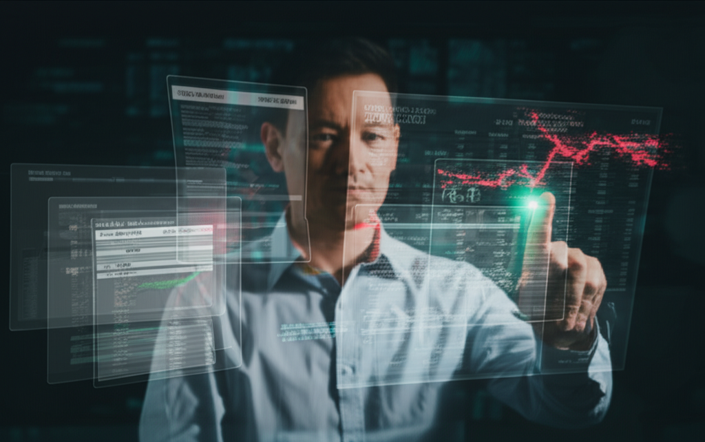 문서 지능 AI 시스템의 오류를 디버깅하는 엔지니어의 모습