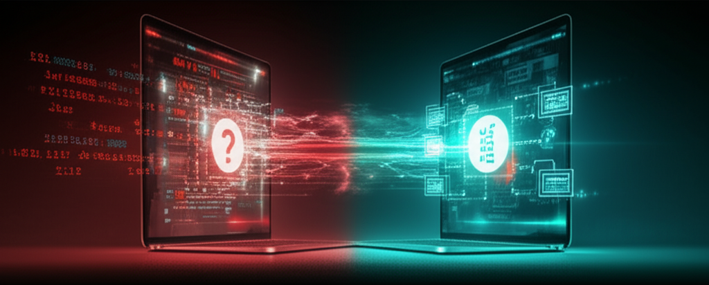 Bar chart comparing the cost and time efficiency of manual customer support versus automated support over a year.